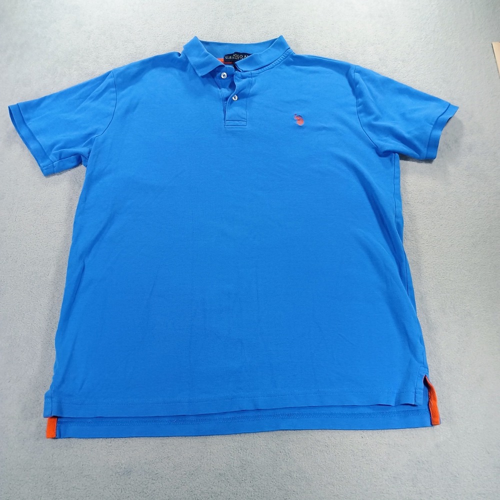 U.S. Polo Assn Mens Polo Shirt Blue Medium Short Sleeve Logo